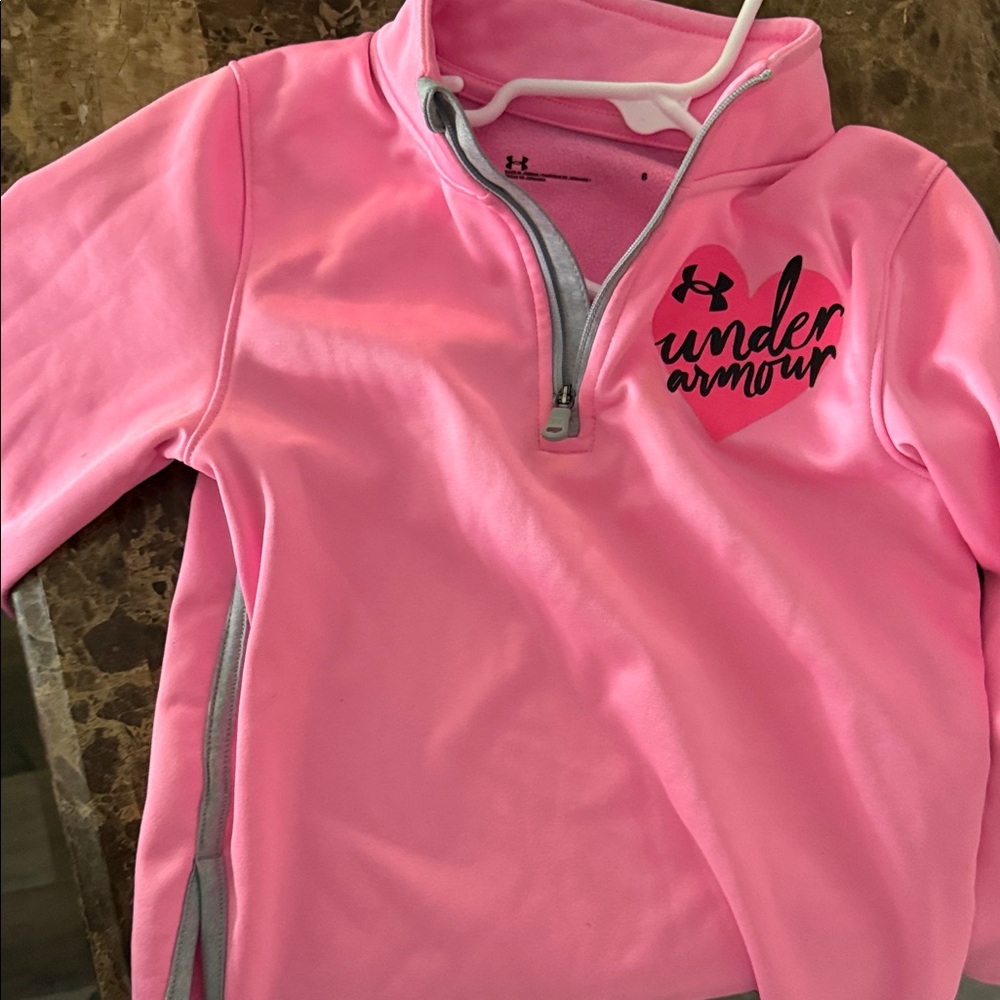 Under Armour Pink and Gray Pullover